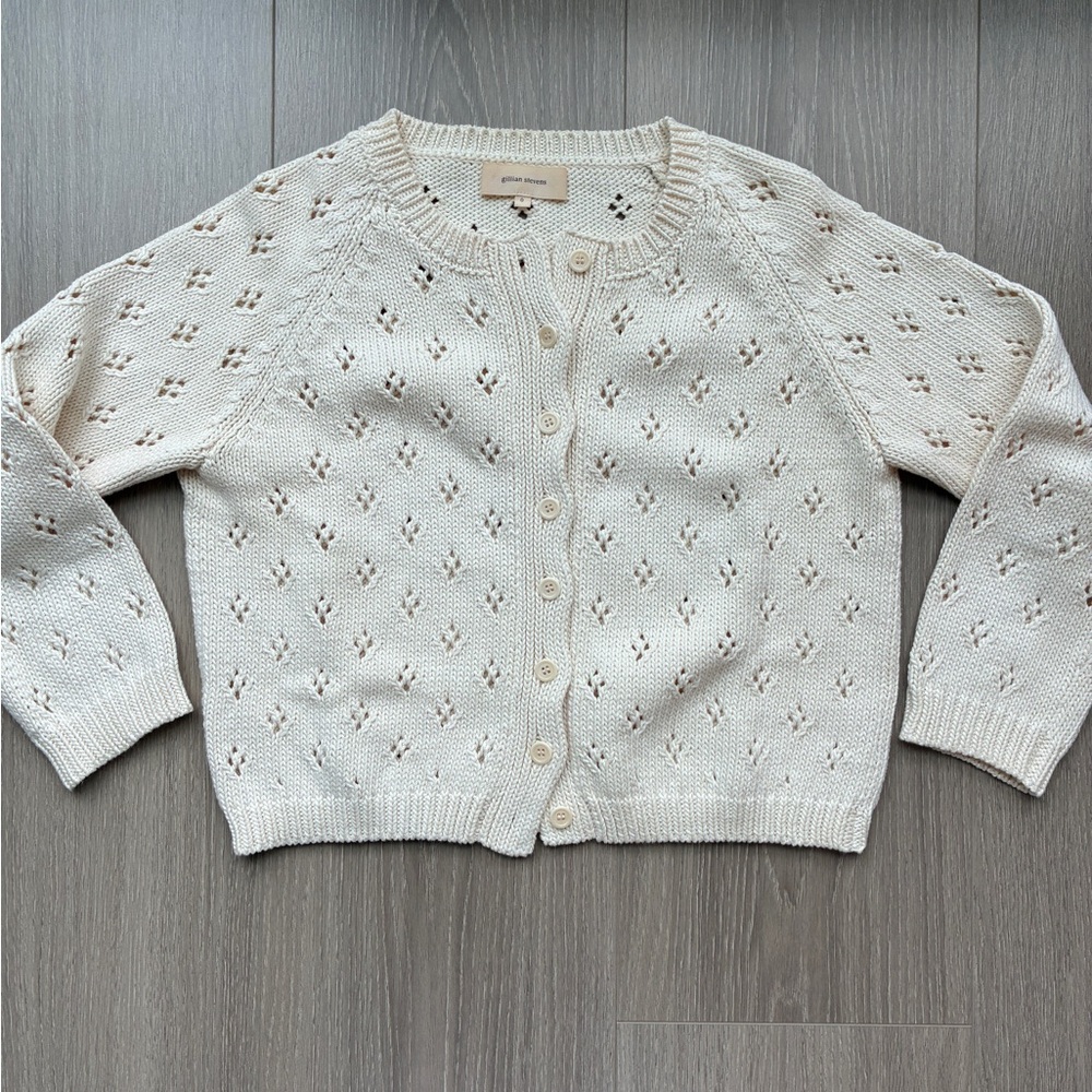 Gillian Stevens pointelle cotton cardigan, size 0
